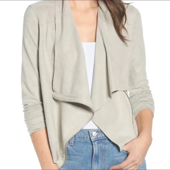 Blank NYC Faux Suede Drape Side Zip Jacket Size Small - Picture 1 of 10